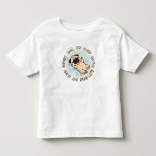 Camisa de Bebê Pug Adormecido Fofo Comer Dormir