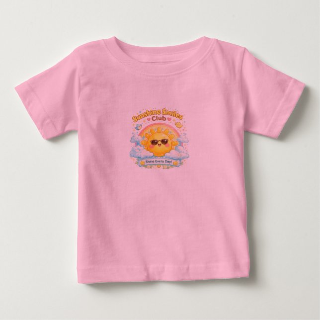 Camisa de Bebê Sunshine Smiles Club Sol Feliz  (Frente)