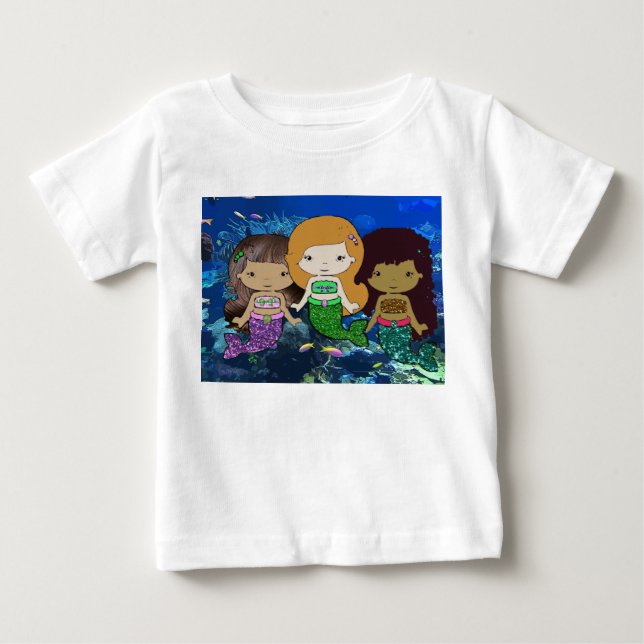 Camisa de Bebê Três Sereias (Frente)