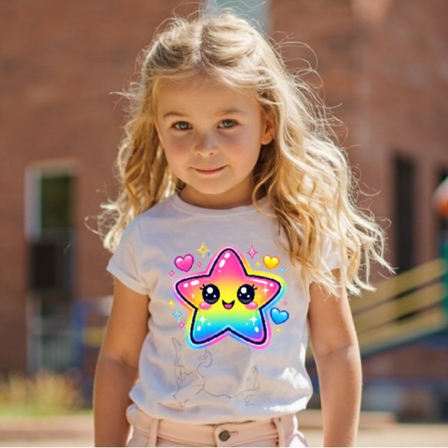 Camisa de bebê Y2K Kawaii Estrela Arco-íris (Criador carregado)
