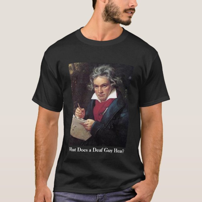 Camisa de Beethoven dos homens, que uma cara surda (Frente)
