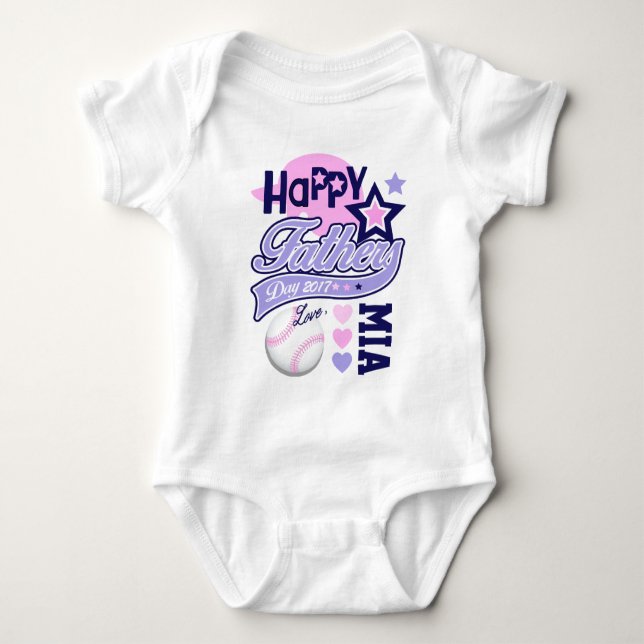 Camisa de beisebol Dia de os pais Baby Girl (Frente)