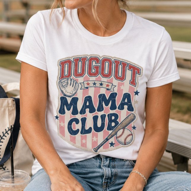 Camisa de Beisebol Mãe Retro Distressed Dugout (Criador carregado)