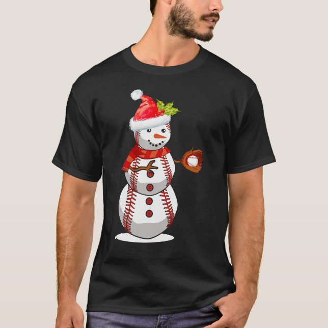 Camisa De Beisebol Natal Para Papais noeis De Bola (Frente)