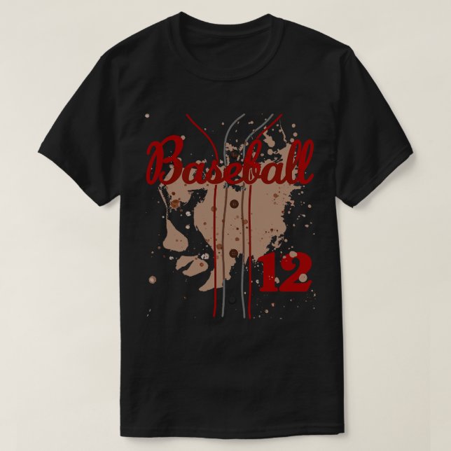 Camisa de beisebol número 12 uniforme de beisebol  (Frente do Design)