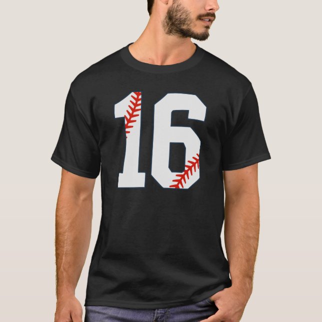 Camisa de Beisebol Número 16 (Frente)