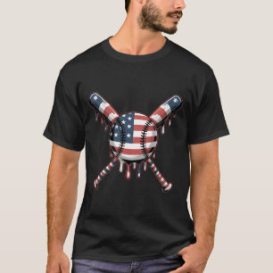 Camisa de Beisebol Patriótica Bandeira Americana D