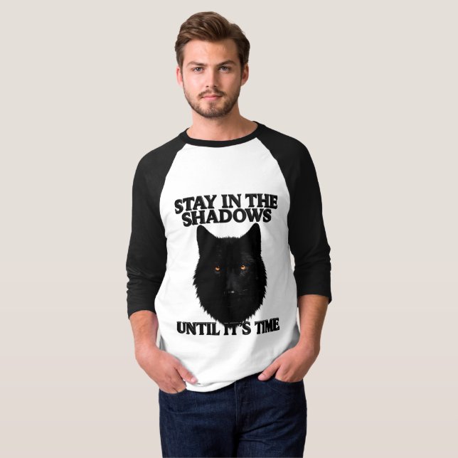 Camisa de beisebol Raglan Black Wolf Stay In The S (Frente Completa)