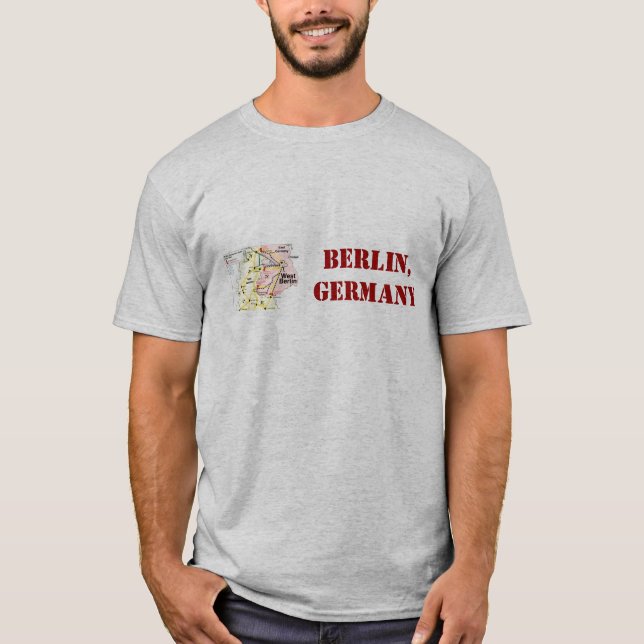 Camisa de Berlim, Alemanha com mapa retro (Frente)