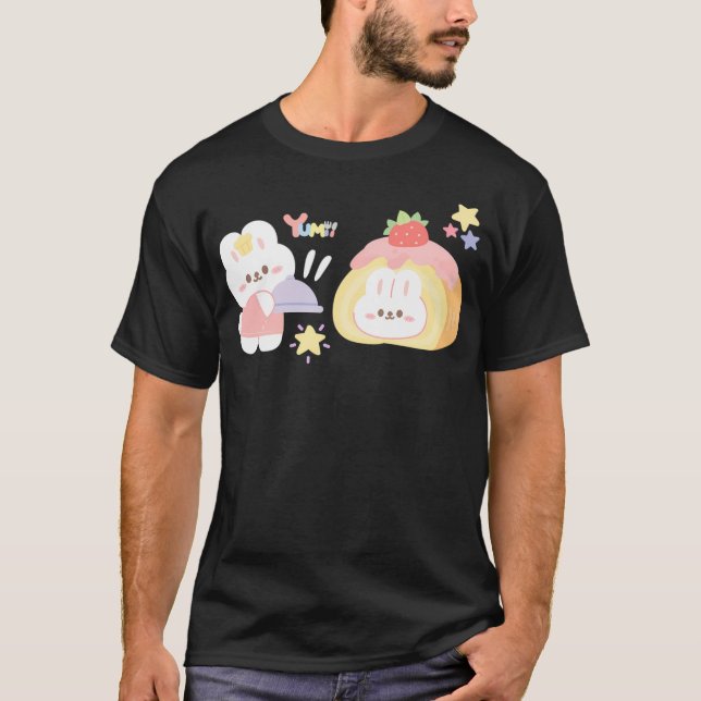 Camisa de Bolo de Morango Kawaii (Frente)