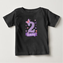 Camisa de Borboleta para Aniversário de 2 Anos de