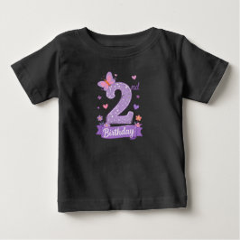 Camisa de Borboleta para Aniversário de 2 Anos de 