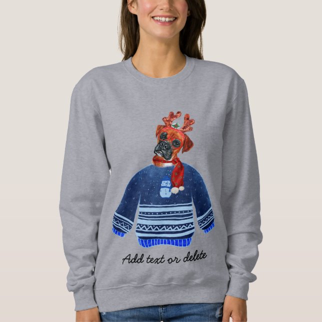 Camisa de Boxer Feia de Natal para Mãe de Cachorro (Frente)