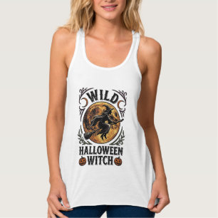 Camisa de Bruxa de Halloween Vassoura Vintage Gráf