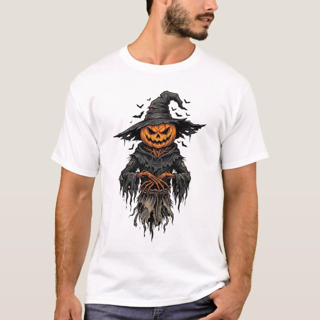 Camisa de Bruxa Espantalho Abóbora de Halloween Vi (Frente)