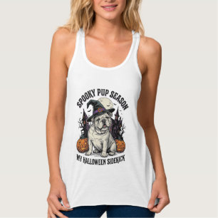 Camisa de Bulldog de Halloween Cachorro de Bruxa F