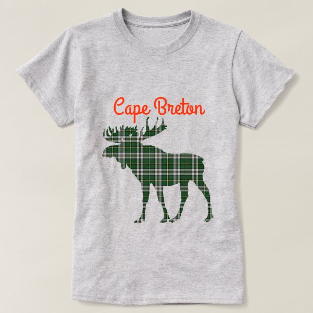 Camisa de Cabo Breton-rosa-tartan (Frente do Design)