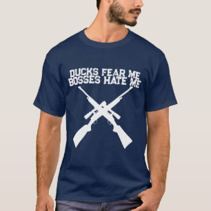 Camisa de Caça ao Pato Patos Me Temem Chefes Me Od
