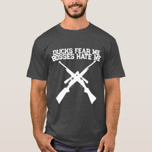 Camisa de Caça ao Pato Patos Me Temem Chefes Me Od