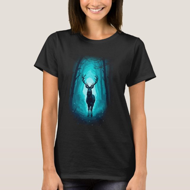 Camisa de Caça com Veado Macho Caçador com Arco Pa (Frente)