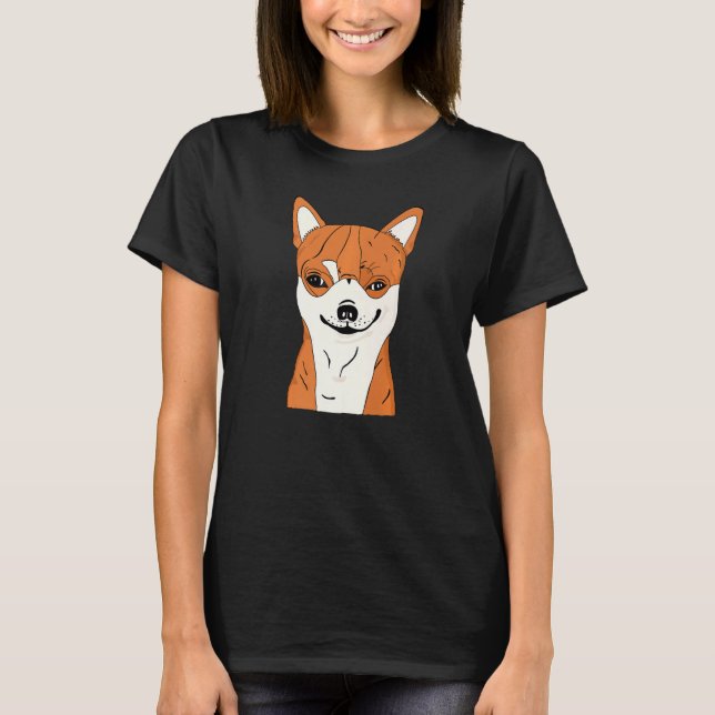 Camisa de cachorro Chihuahua Cara sorridente engra (Frente)