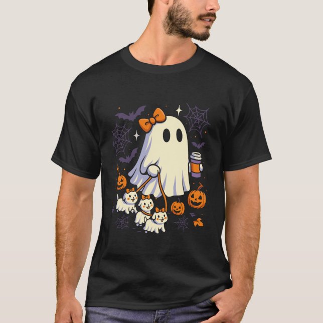 Camisa de Cachorro Fantasma Coquete Halloween Cão  (Frente)