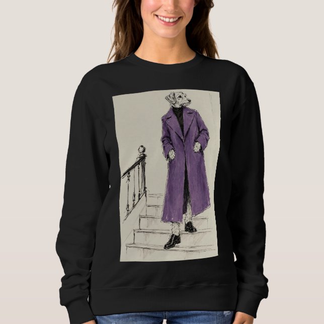 Camisa de Cachorro Moda Casaco Roxo Escada (Frente)