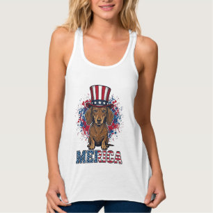 Camisa de Cachorro Vintage Patriota Dachshund Meri