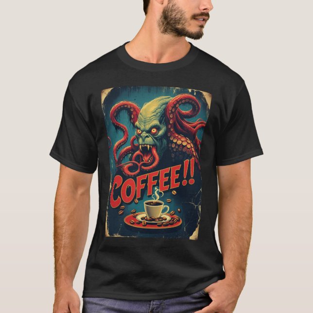 Camisa De Café Cthulhu | Teto do Monstro do Mar En (Frente)