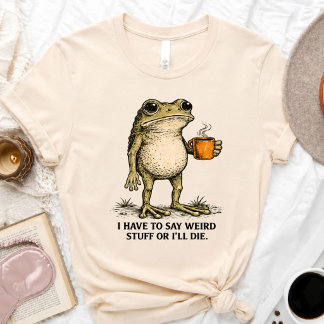 Camisa de Café da Sapo Engraçado | Camiseta de Mem