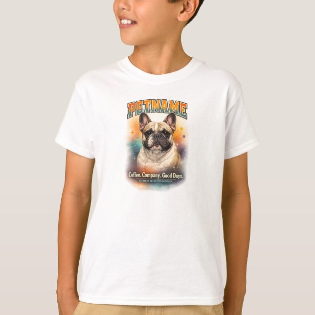 Camisa de Café Personalizada com Bulldog Francês (Frente)