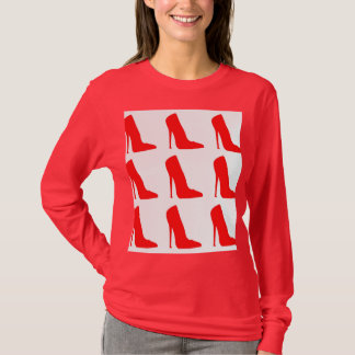 CAMISA DE CALÇADO VERMELHA E BRANCA