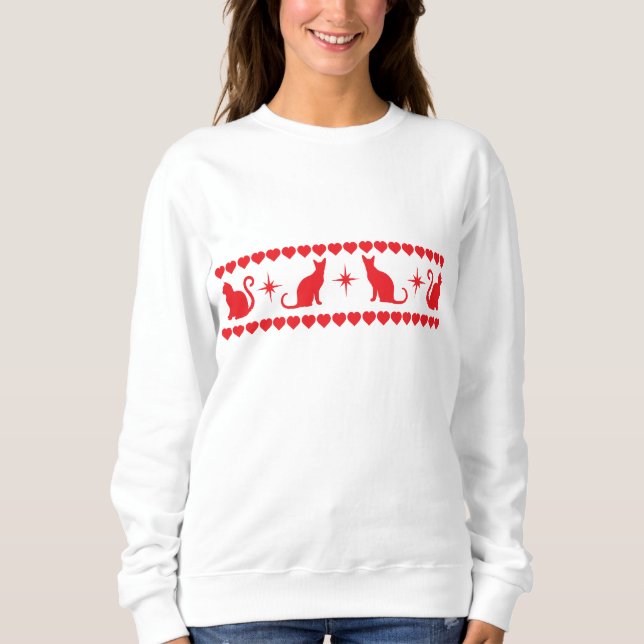 CAMISA DE CALOR DO NATAL KITTIE, VERMELHO (Frente)