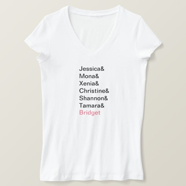 Camisa De Camisa De Casamento De Bridesmaids Amper (Frente do Design)