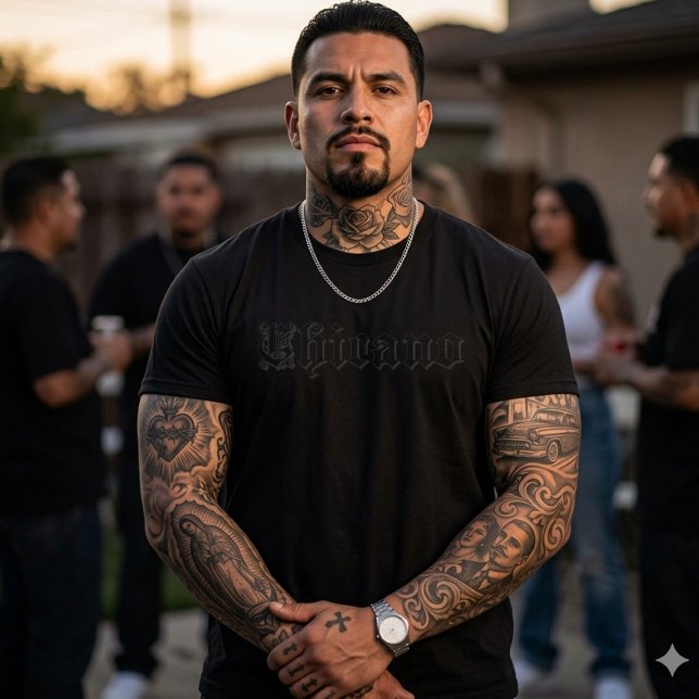 Camisa de Camisa de Texto Chicano (Chicano Text Tshirt)