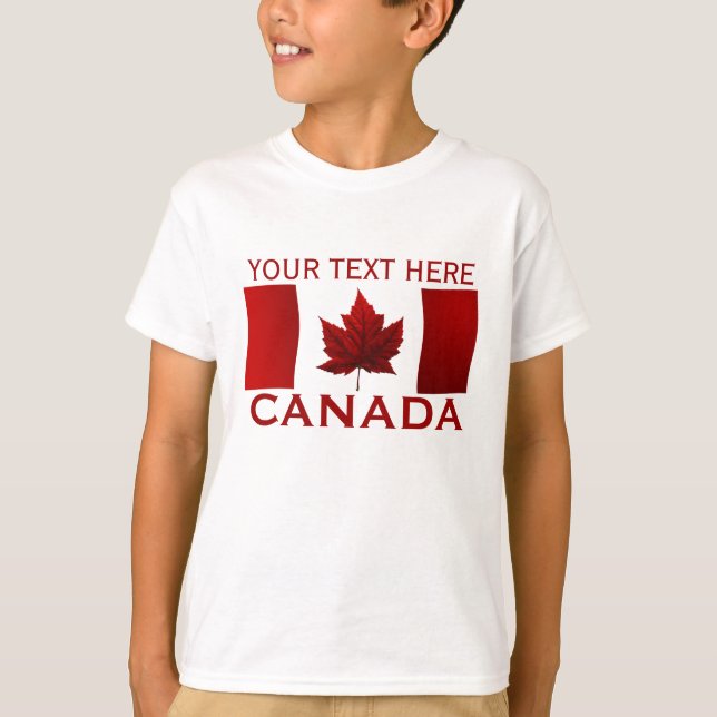 Camisa de camiseta canadense canadense Flag Kid (Frente)
