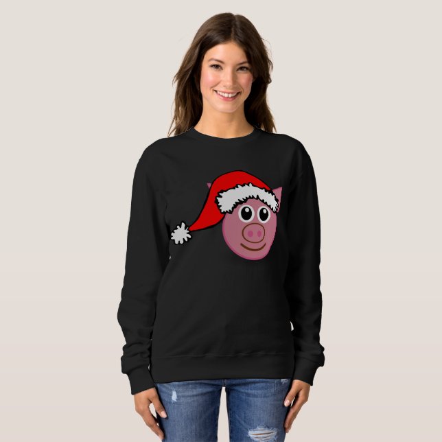 camisa de camisola de porco de natal (Frente Completa)