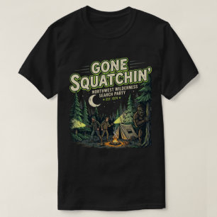 Camisa de Camping Vintage Floresta Cabana Árvore