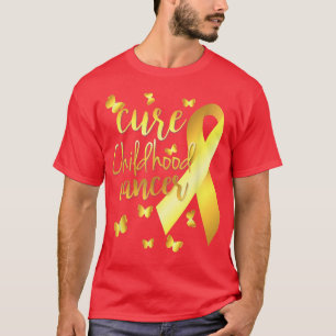 Camisa De Cancer Para Crianças Com Dourado Friso W