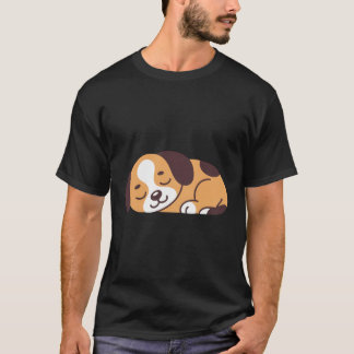 Camisa De Cãozinho Dormente - Design De Cão Relaxa