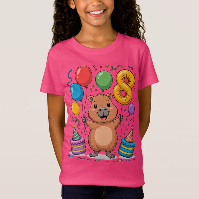 Camisa de Capivara para Meninas de 8 anos de Anive (Frente)