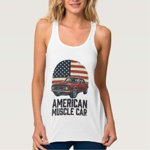 Camisa de Carro Musculoso Americano Design de Band