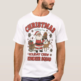 Camisa de Cartoon Festiva de Reindeer de Natal