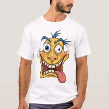 Camisa De Cartoon Louca - Carica Colorida Engraçad
