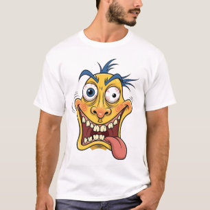 Camisa De Cartoon Louca - Carica Colorida Engraçad