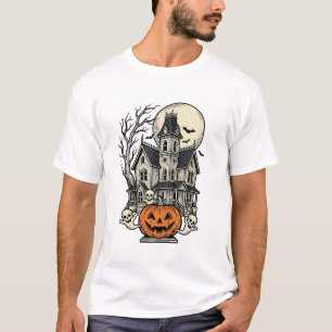 Camisa de Casa Assombrada Gravura Vintage Dia das 