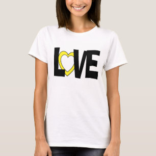 Camisa de casamento de amor negro amarelo