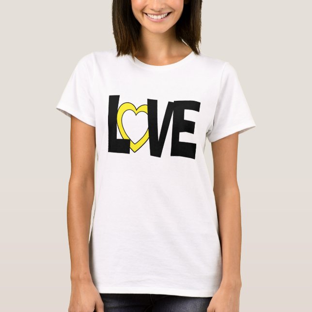 Camisa de casamento de amor negro amarelo (Frente)