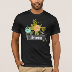 Camisa de casamento do noivo com quadro-negro em m