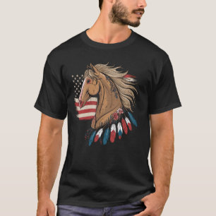 Camisa de Cavalgada com Bandeira Americana Feminin